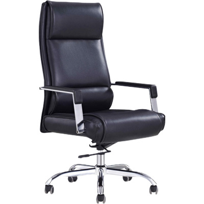 易企采 高背老板椅 电脑椅 西皮旋转椅 商务办公室书房经理可调节中班椅