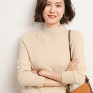 半高领女士针织衫女纯色打底保暖加厚毛衣秋冬季新款毛衫女