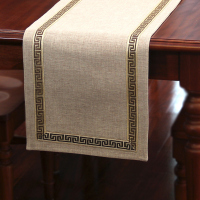 美帮汇美式桌旗新中式茶旗布禅意席茶几桌布现代简约北欧床旗餐桌茶桌布 驼色 33*220CM(适合1.6米餐桌或茶桌)