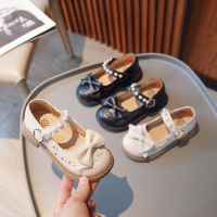 儿童皮鞋2026年春季女童公主鞋时尚蝴蝶结珍珠单鞋女童鞋淑女