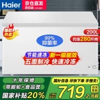 海尔(Haier)200升冰柜家用商用冷柜迷你小冷柜小型冷冻柜一级能效节能速冻小冰箱 BC/BD-200
