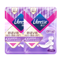 Libresse薇尔舒适V感极薄棉柔卫生巾420mm加长夜用组合12片
