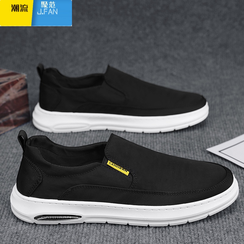 聚范一脚蹬男鞋夏季透气薄款冰丝老北京布鞋开车工作上班鞋子
