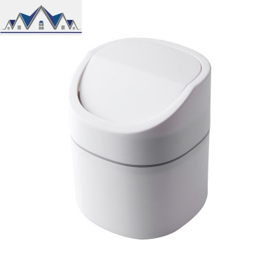 按压式桌面垃圾桶北欧可爱迷你茶几创意小号家用带盖收纳桶筒纸篓 三维工匠