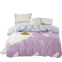 美帮汇180×220被套四件套灰色床单三件套床上用品棉 全棉现代风单被罩4