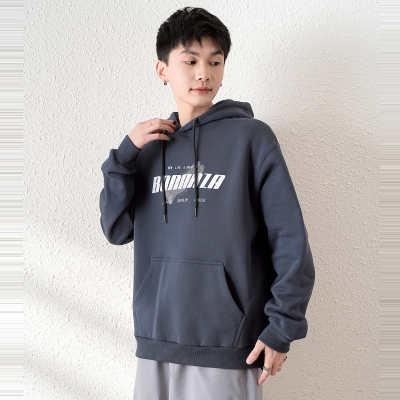 [2.5折价120元]唐狮春季新款男卫衣前胸字母设计连帽套头衫青少外套潮