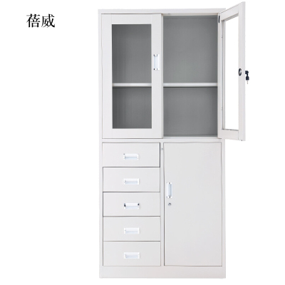 蓓威钢制文件柜档案柜财务凭证柜带锁储物柜铁皮柜书柜偏五斗文件柜
