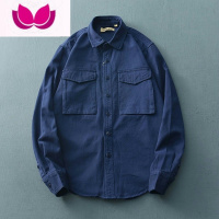 七斓工地电焊工防烫耐磨工作服衬衫男新款长袖牛仔外套上衣男