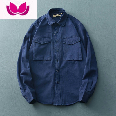 七斓工地电焊工防烫耐磨工作服衬衫男新款长袖牛仔外套上衣男