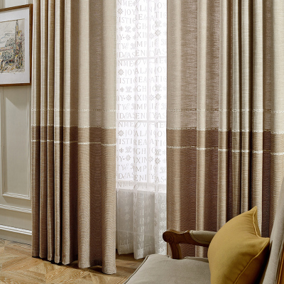 新中式简约现代窗帘北欧客厅棉麻窗帘中国风中式落地窗拼接成品