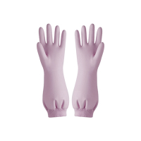 一倍加绒橡胶家务手套紫色M码国产保暖防滑1双装