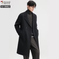 啄木鸟双面羊毛呢大衣男士中长款2025冬季新款高级感加厚呢子外套