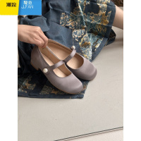 聚范 春季新品仙女缎面浅口玛丽珍粗跟单鞋百搭旗袍新中式穿搭女
