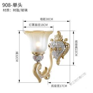 苏宁放心购 欧式壁灯床头复古卧室过道灯创意客厅简欧过道灯具楼梯镶钻灯饰