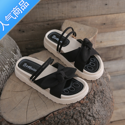 SUNTEK两穿凉鞋女夏外穿2023年新款ins潮配裙子厚底仙女风罗马沙滩拖鞋