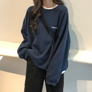 秋季新款韩版字母宽松显瘦长袖卫衣女学生薄款外套潮