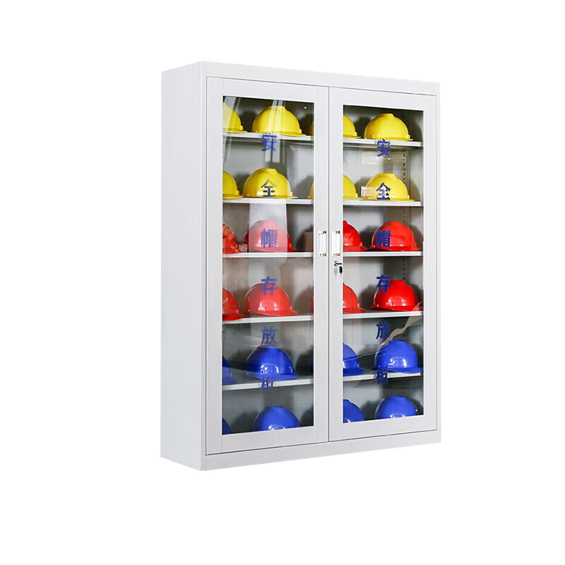戴劲 安全帽存放柜工地车间头盔摆放柜工厂安全帽放置柜 灰白30顶