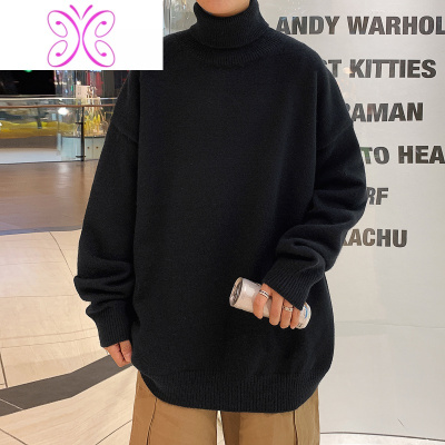 YUANSU毛衣男秋冬新款加厚保暖时尚宽松线衣个性高领青少年打底针织衫毛衣
