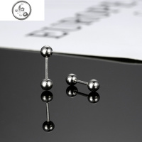拧螺丝纯银耳钉2019新款潮男生耳骨钉男士耳环女酷帅网红睡觉免摘 JiMi