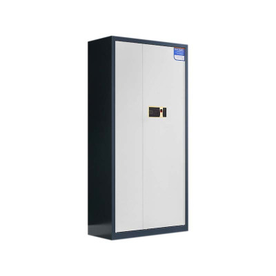 东升顺保密柜财务档案柜文件柜办公室资料储物柜保险柜电子密码国保锁通体灰框白门-指纹密码锁A款