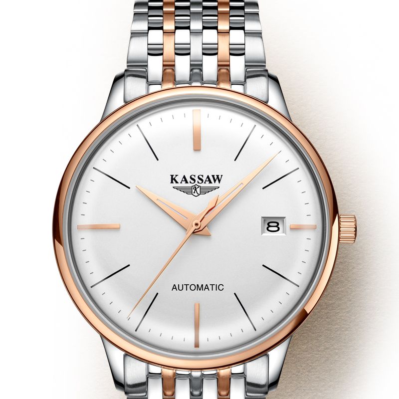 卡梭(kassaw)手表自动机械表时尚装饰超薄商务简约日历防水学生休闲男
