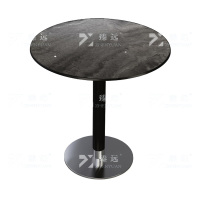 臻远ZY-VC112704 洽谈桌岩板餐桌现代小圆桌商务休闲谈判桌