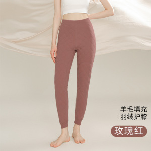 男士加厚绗缝羊毛保暖裤男款加绒加肥加大冬季高腰东北棉裤中老年
