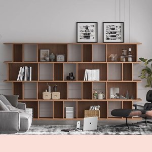 质凡简约现代书柜多层展示装饰柜 3600*400*2000