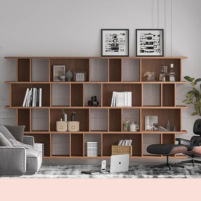 质凡简约现代书柜多层展示装饰柜 3600*400*2000