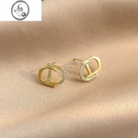 JiMi简约气质字母耳钉轻奢高级感小香耳环小众设计感独特金色小巧耳饰