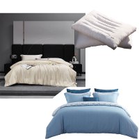 梦洁家纺品质套装(纯棉四件套+四季被+云荞薰衣草枕)