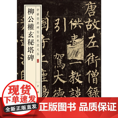 []柳公权玄秘塔碑中华经典碑帖彩色放大本 中华书局编辑部编 雅昌艺术精印超大八开四色还原释文准确 正版书籍