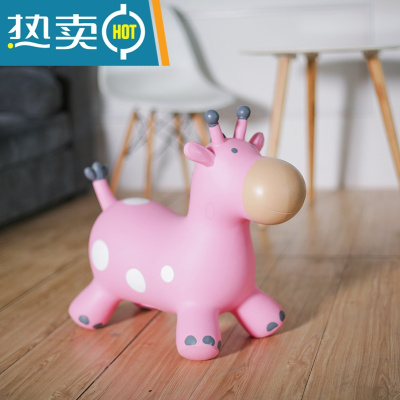 儿童充气玩具跳跳马坐骑加大加厚带音乐户外木马婴儿橡胶马皮马真智力粉红色精灵