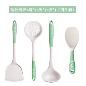 食品级硅胶汤勺锅铲套装家用勺子加长柄盛汤大号耐高温汤饭勺8138