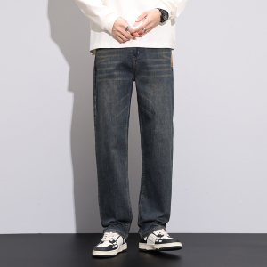 金盾(KIN DON)秋冬季款牛仔裤男弹力宽松青年潮流男士直筒大码裤子男阔腿