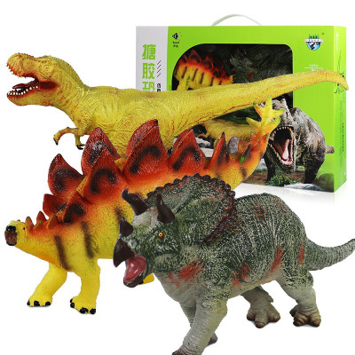 儿童恐龙玩具仿真模型野生动物海洋世界全套装霸王龙男孩大号恐龙动物世界3只装E025