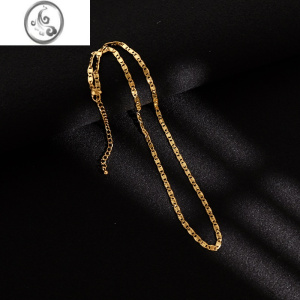 JiMi高保色搭 细闪简约锁骨链真空电镀钛钢简约精致素链细项链潮