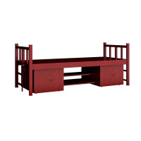 鑫升顺上下铺双层床实木营具宿舍床实木单层床[带床下柜]