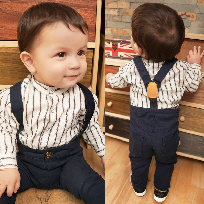 婴儿立领长袖衬衫春秋幼儿儿童小童白衬衣男童宝宝纯棉上衣