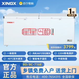 星星(XINGX)BD/BC-716E 716升 单温 冰柜 卧式冷柜 商用大冷柜 直冷顶开门 电脑控温 温度显示