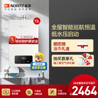能率(NORITZ) 13升燃气热水器 全屋恒温巡航 多点用水恒温 智慧息屏 天然气强排式 13EA2FEX