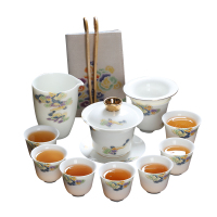 MULTIPOTENT整套功夫茶具套装中国白玉瓷国家高级工艺美术师欧阳老师作品