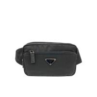 普拉达(PRADA)撞色徽标装饰尼龙皮革男士女士多功能休闲腰包
