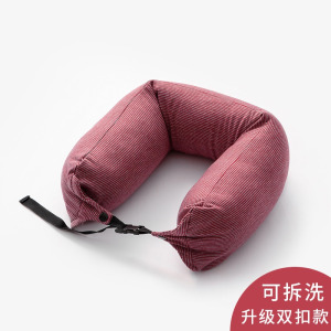 日式泡沫粒子枕纯棉多功能旅行枕u形护颈枕汽车飞机枕U型