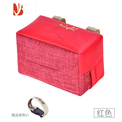 三维工匠车载纸巾盒遮阳板挂式天窗创意汽车纸巾挂袋抽纸盒车内用品 红色