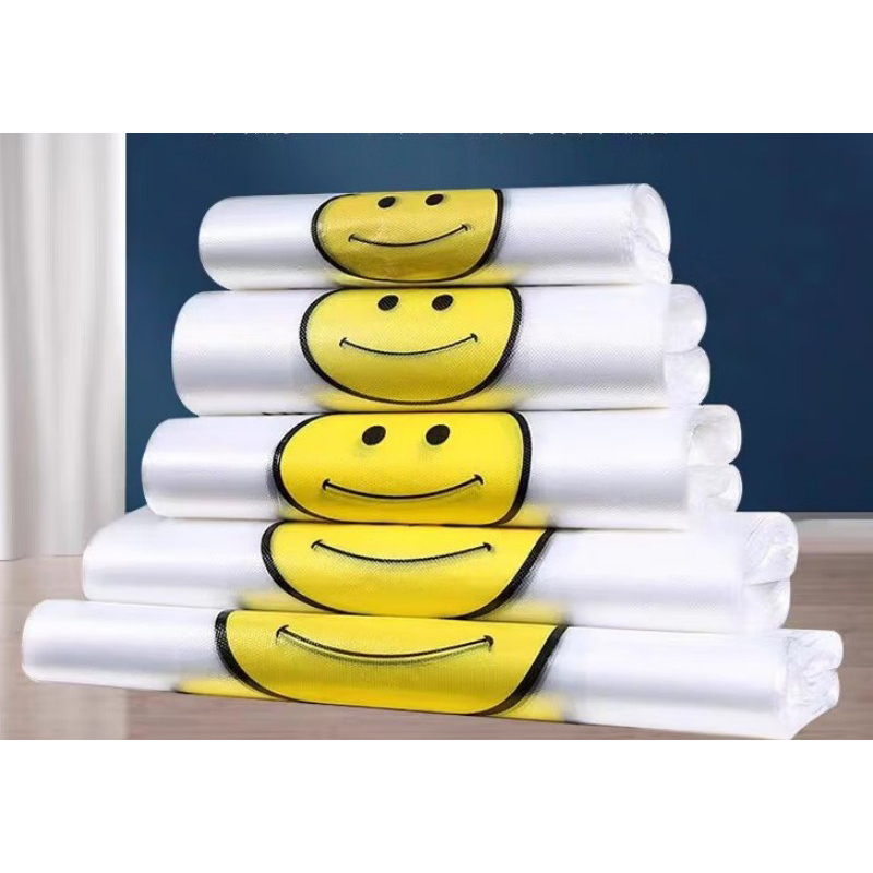 达昭笑脸袋手提垃圾袋超市购物打包袋3丝26*42cm(100个/捆)