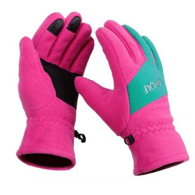 运动户外手套男冬登山钓鱼手套滑雪触屏抓绒手套保暖骑行手套