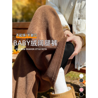 咖色灯芯绒西装裤女新款秋冬季加厚小个子阔腿裤休闲加绒裤子