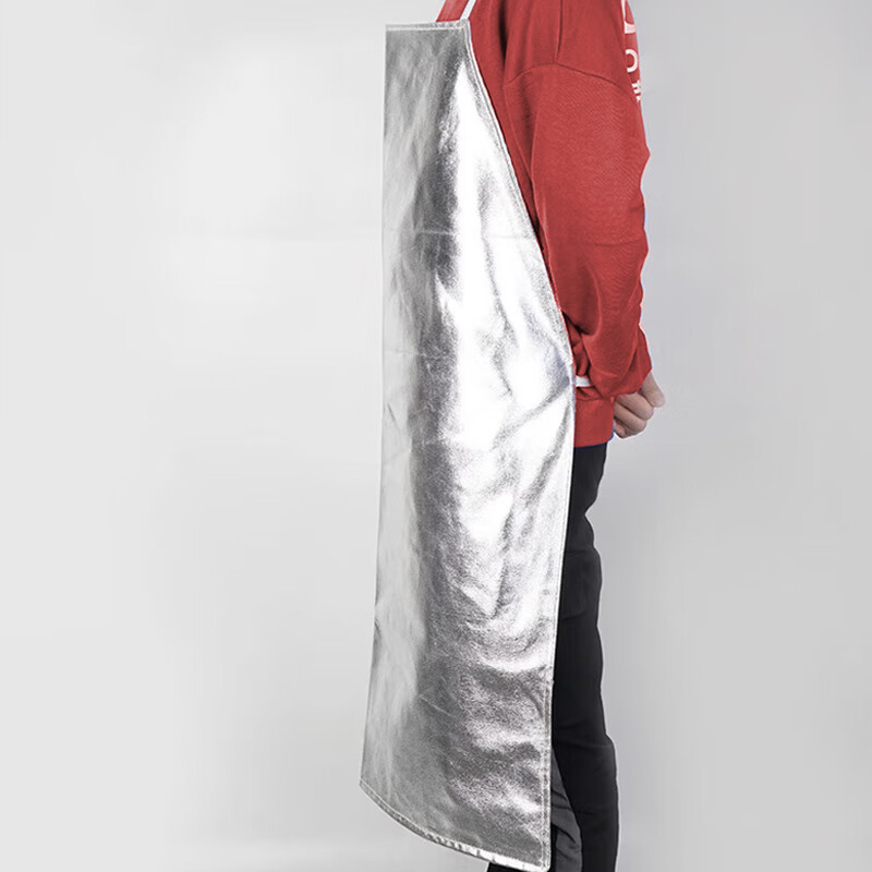漫德莱隔热围裙铝箔耐高温围裙1000℃防烫防热铝钢厂冶炼防护服孕妇隔热围裙 银色