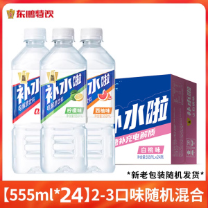东鹏补水啦电解质饮料555ml*24瓶荔枝白桃味于适同款健身运动饮料